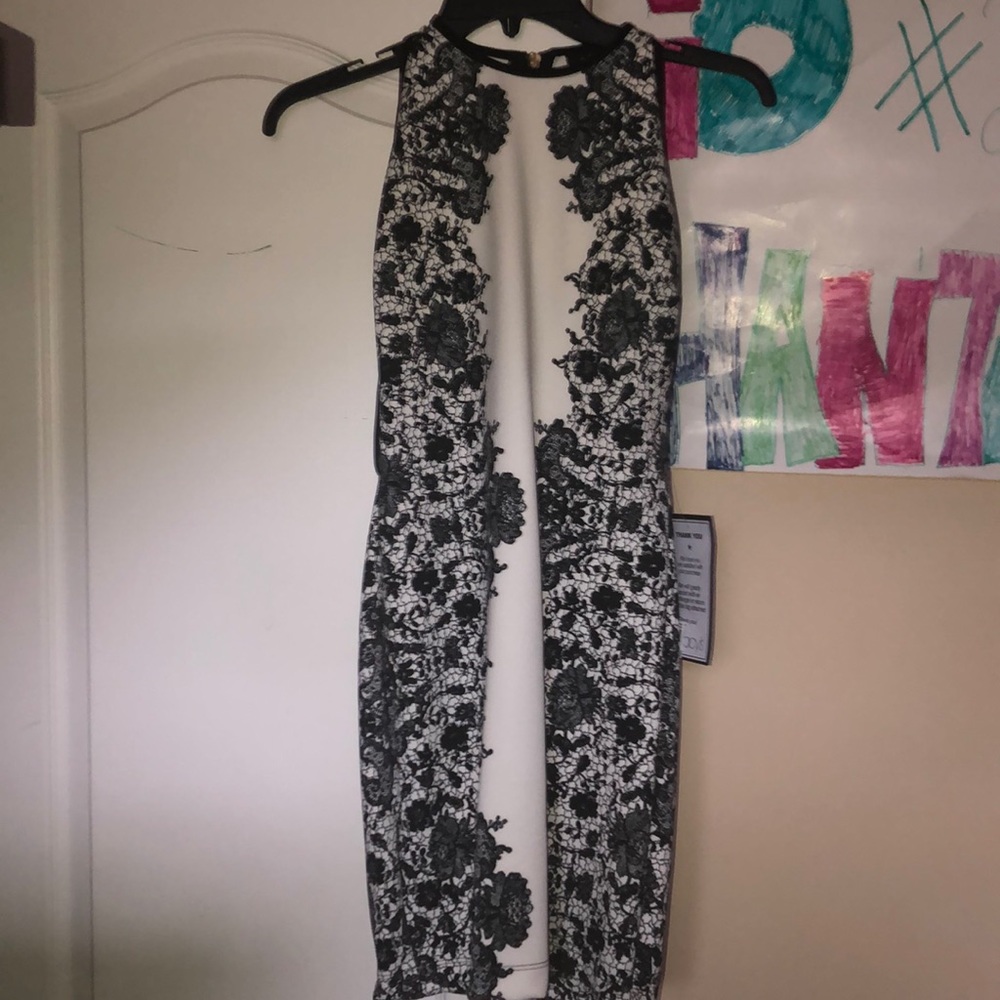 black and white pencil homecoming dress